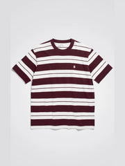 Norse Projects - Johannes Varsity Stripe - Burgundy-T-shirts-N01-0600