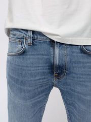 Nudie Jeans co - Jean Thin Finn Lost Orange - Jean Slim Bleu Délavé-Pantalons et Shorts-113187