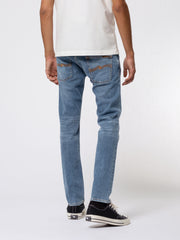 Nudie Jeans co - Jean Thin Finn Lost Orange - Jean Slim Bleu Délavé-Pantalons et Shorts-113187