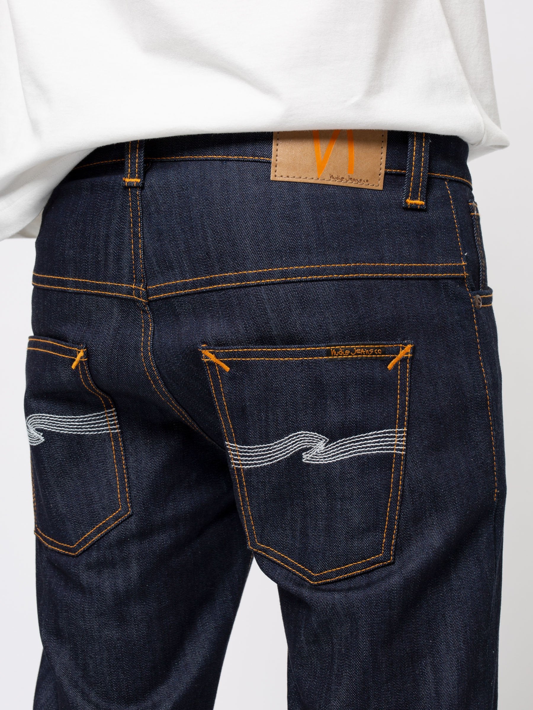 Nudie Jeans Co - Thin Finn Dry Ecru Embo - Jean Slim Brut-Pantalons et Shorts-110268