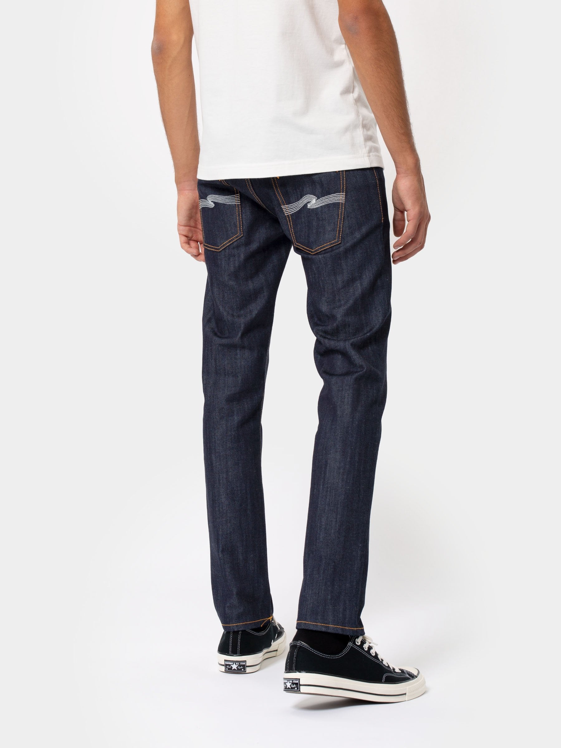 Nudie Jeans Co - Thin Finn Dry Ecru Embo - Jean Slim Brut-Pantalons et Shorts-110268