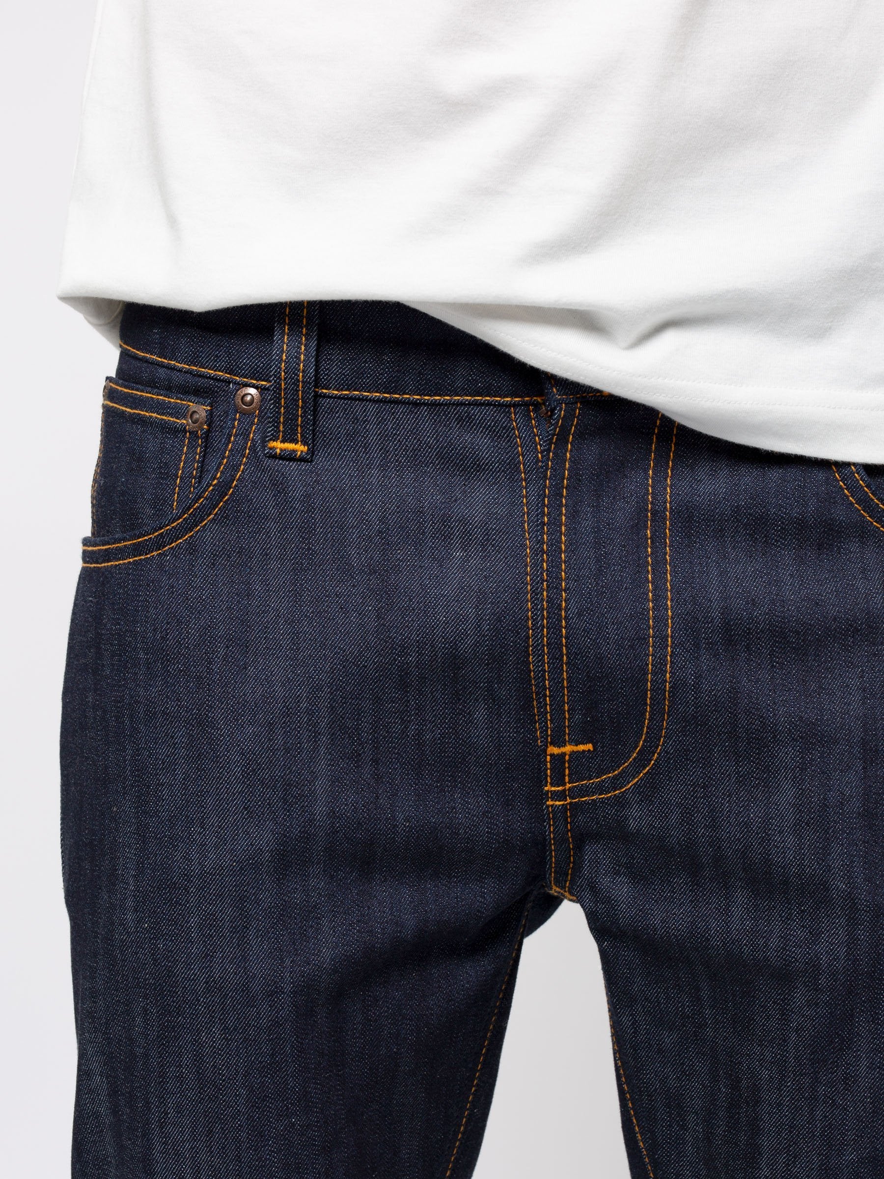 Nudie Jeans Co - Thin Finn Dry Ecru Embo - Jean Slim Brut-Pantalons et Shorts-110268