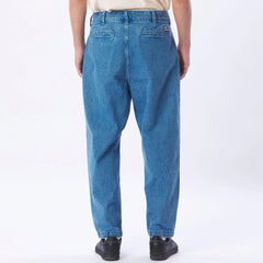Obey - Fubar Pleated Denim Pant - Light Indigo-Pantalons et Shorts-142010082
