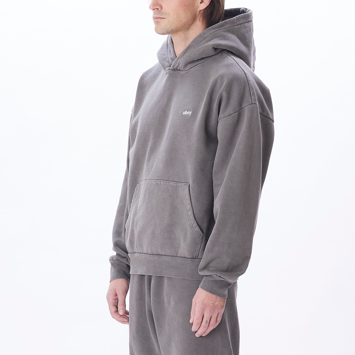 Obey - Lowercase Pigment Hood - Pigment Digital Black-Pulls et Sweats-112470194