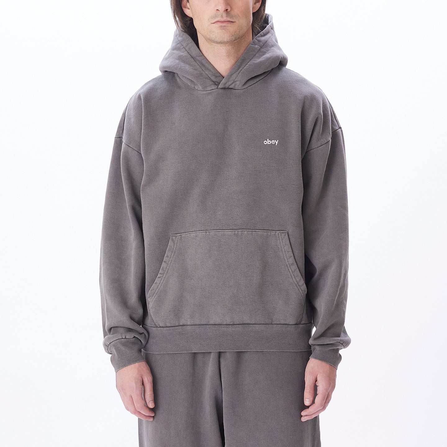 Obey - Lowercase Pigment Hood - Pigment Digital Black-Pulls et Sweats-112470194