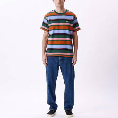 Obey - Storming Stripe Tee SS - Dark Cedar Multi-T-shirts-131080336-DCD