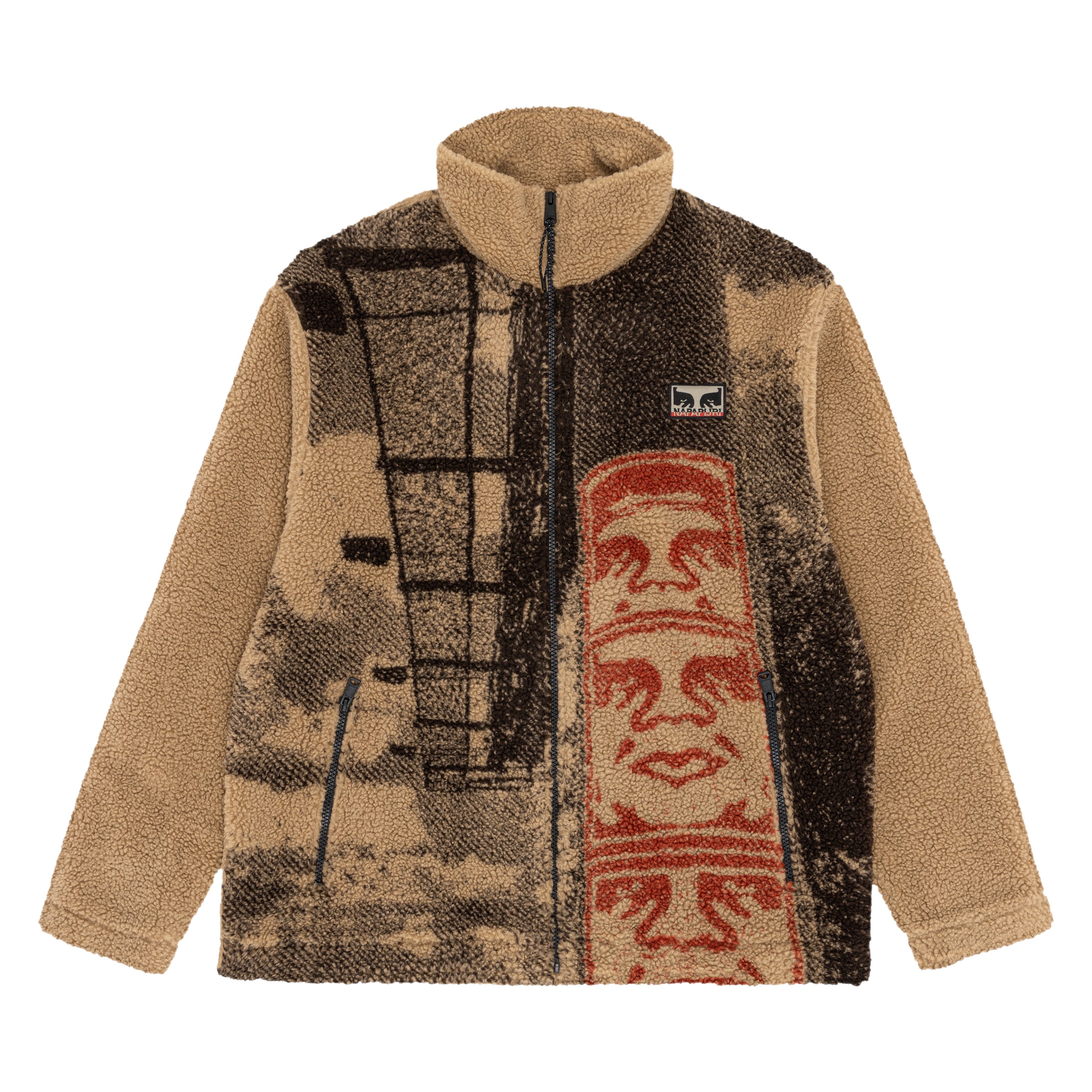Obey x Napa - Obey Street Campaign Fleece Jacket - Toffee-Vestes et Manteaux-NA4HME