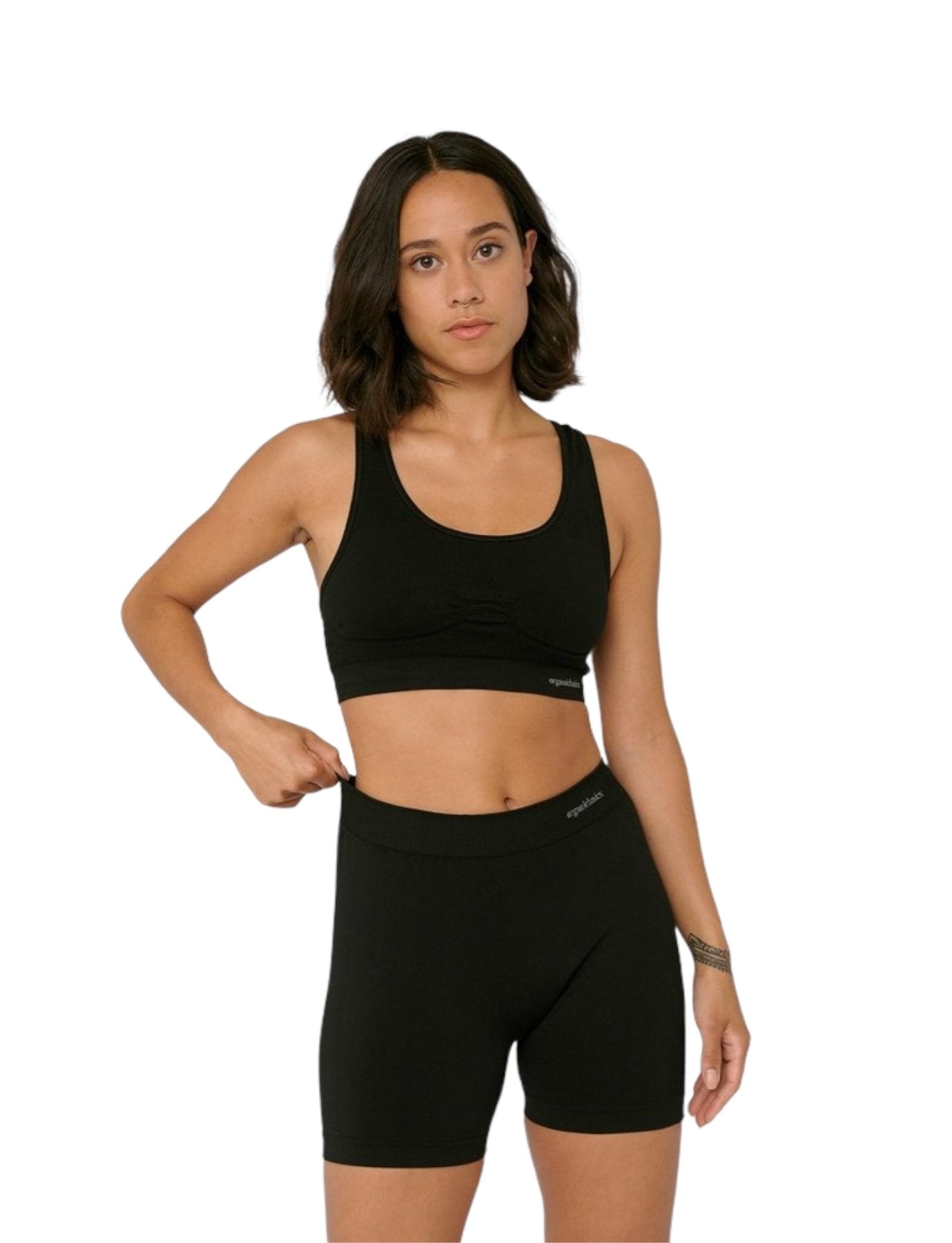 Organic Basics - Silver Tech Active - Women's Yoga Shorts Black-Sous-Vêtements-