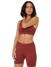 Organic Basics - Silver Tech Active - Women's Yoga Shorts Burgundy-Sous-Vêtements-