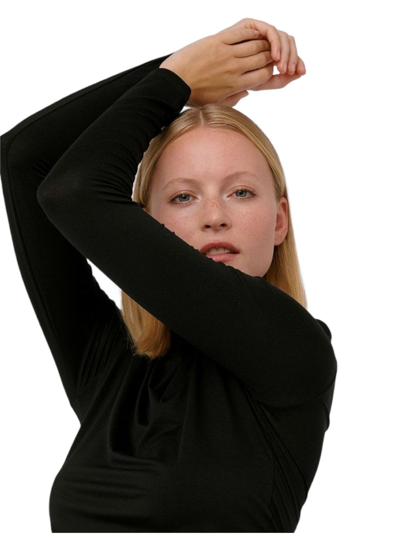 Organic Basics - Soft Touch - Lite Turtle Neck Black-Tops-