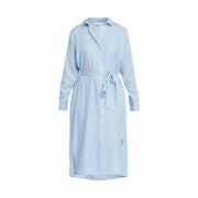 People Tree - Robe Chemise longue Ginny - Rayure Bleu-Robes-V306UW.BL1.L-1