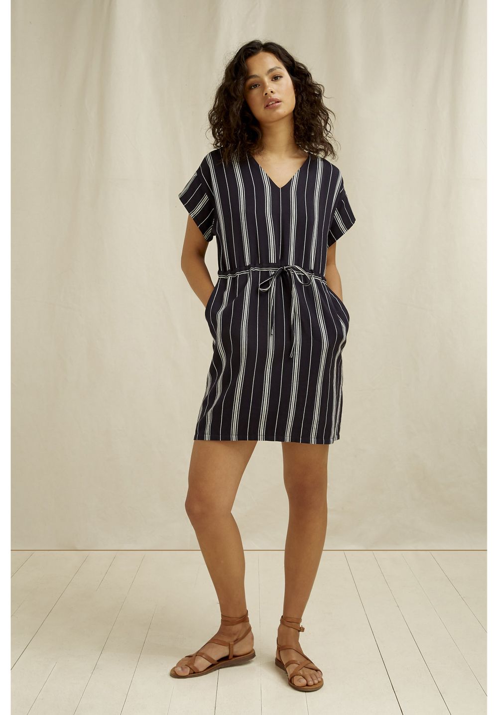 People Tree - Tess Stripe Dress - Robe en Toile à Rayure-Robes-X008UY.NY1.10