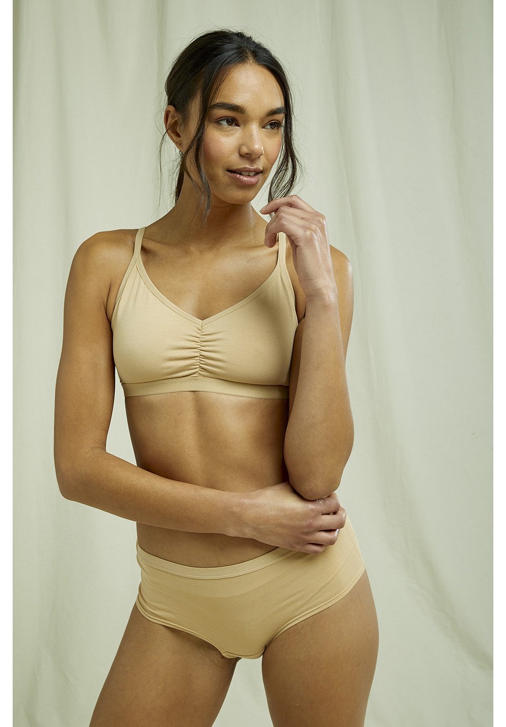 People Tree - Soft Bra- Soutien Gorge Coton Biologique - Almond-Sous-vetements-