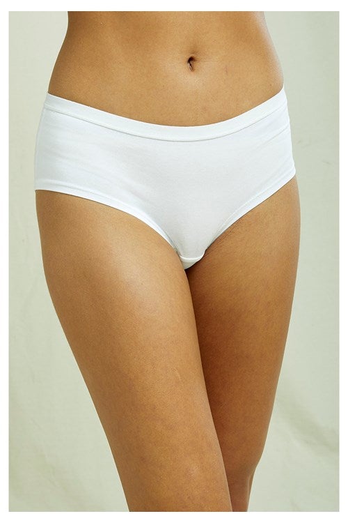 People Tree - White Organic Boy Short - Culotte Coton Organic - Blanc-Sous-Vêtements-T376UU.WH1