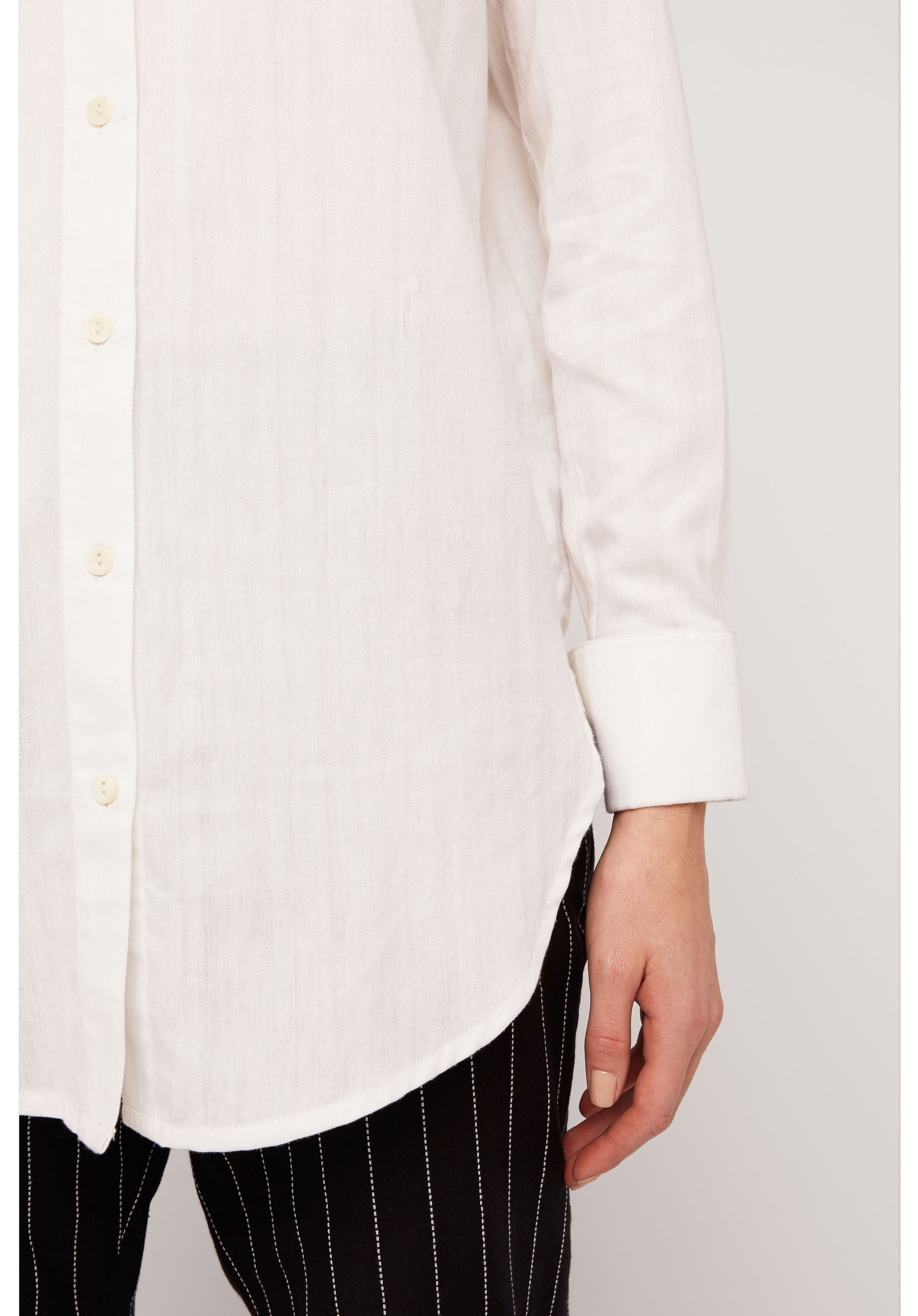 People Tree - Chemise Blanche Coton Hand Made-Tops-W005UX.WH1