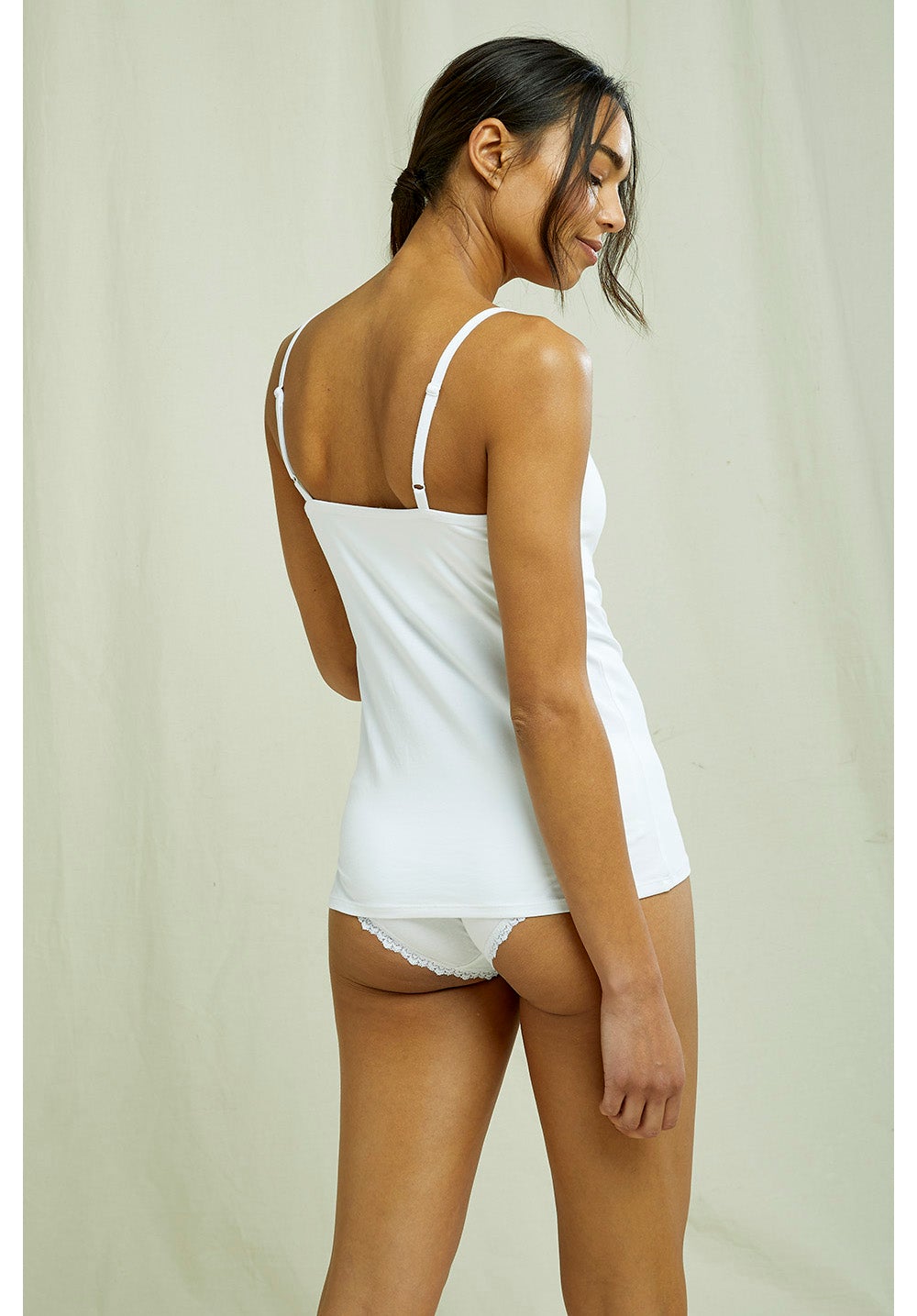 People Tree - Hidden Support Lace - Haut Blanc à Dentelles-Tops-M71UP.BK1