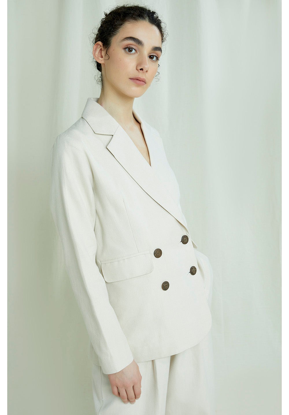 People tree - Naira Blazer Fog Tailoring-Vestes et Manteaux-A008UE.BG1