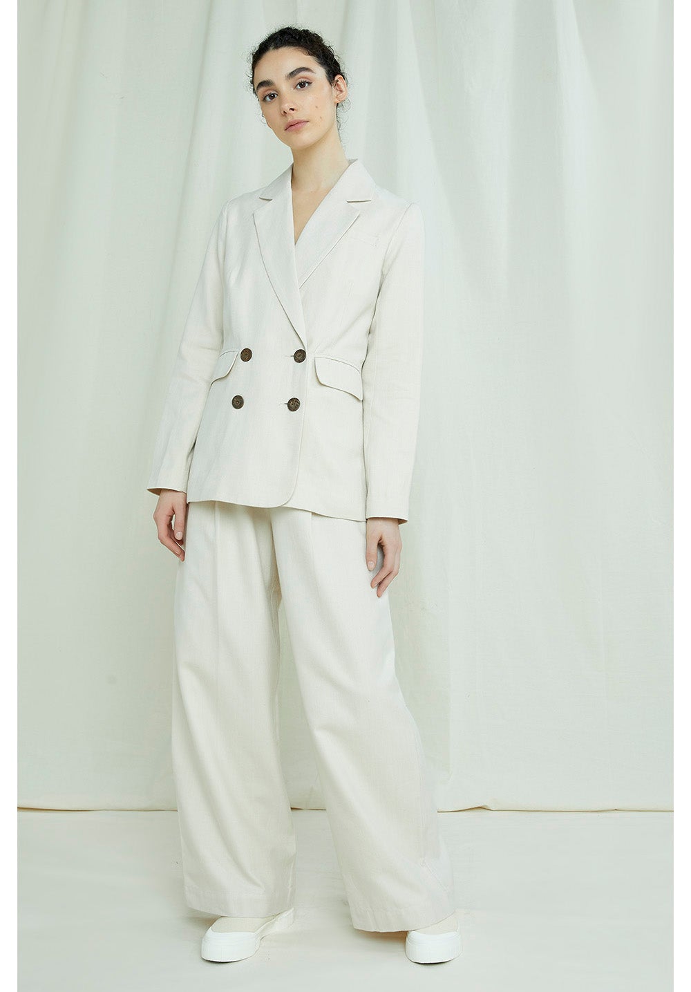 People tree - Naira Blazer Fog Tailoring-Vestes et Manteaux-A008UE.BG1