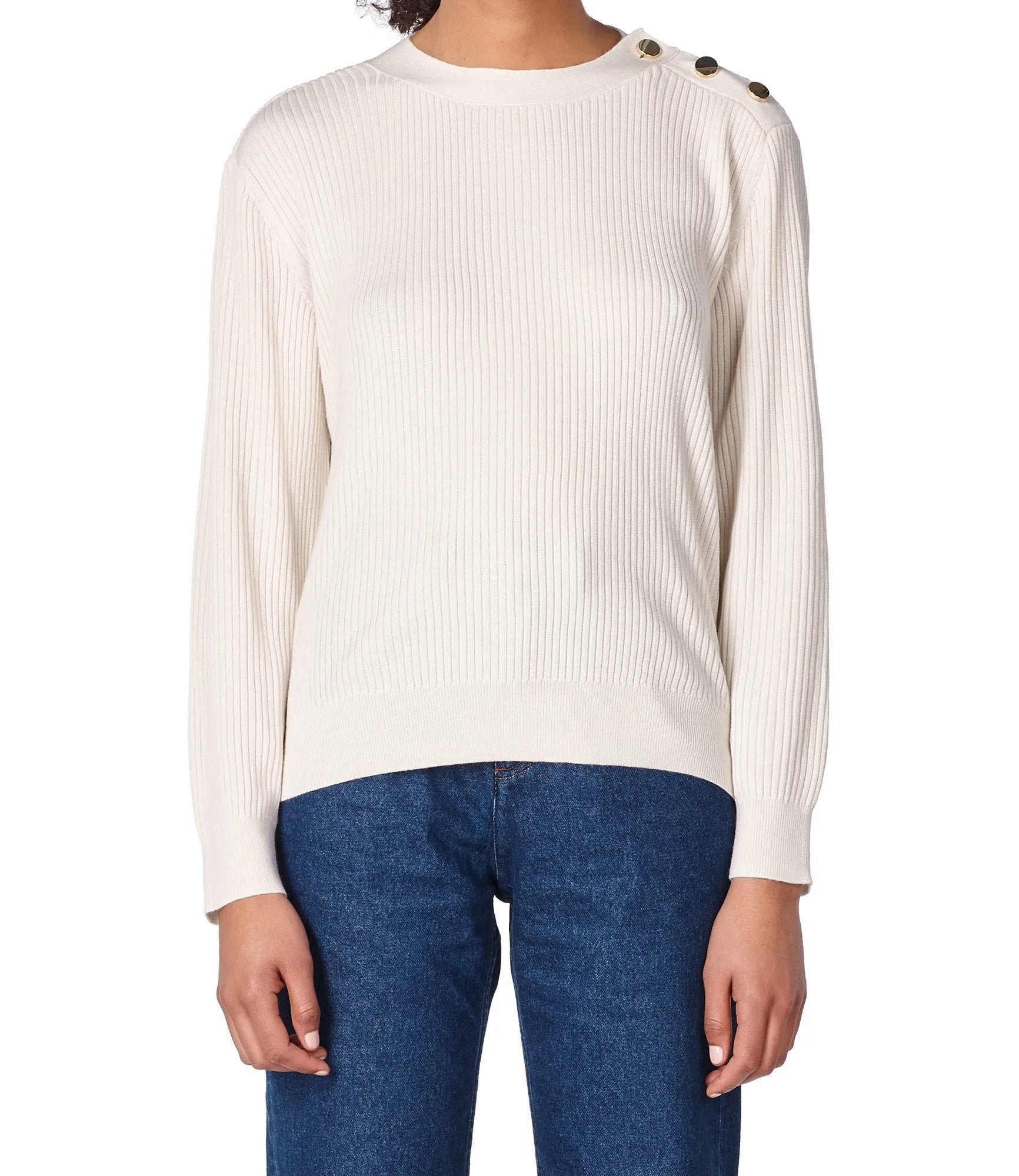 A.P.C - Pull Paola Blanc Cassé - Femme-Pulls et Sweats-WVAXM - F23992
