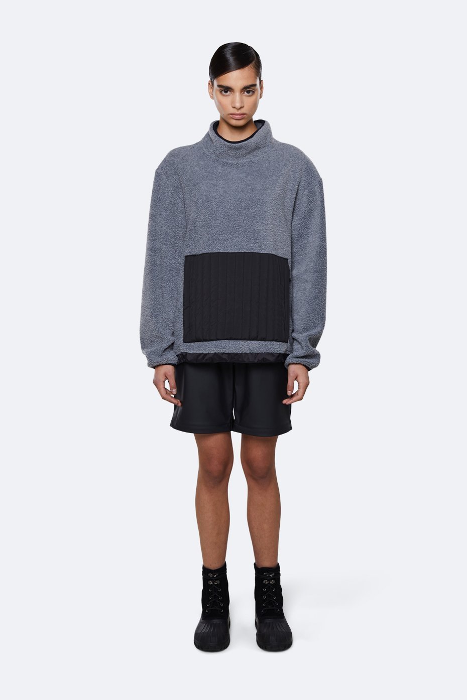 Rains - Fleece High Neck - Heather Grey-Vestes et Manteaux-1850