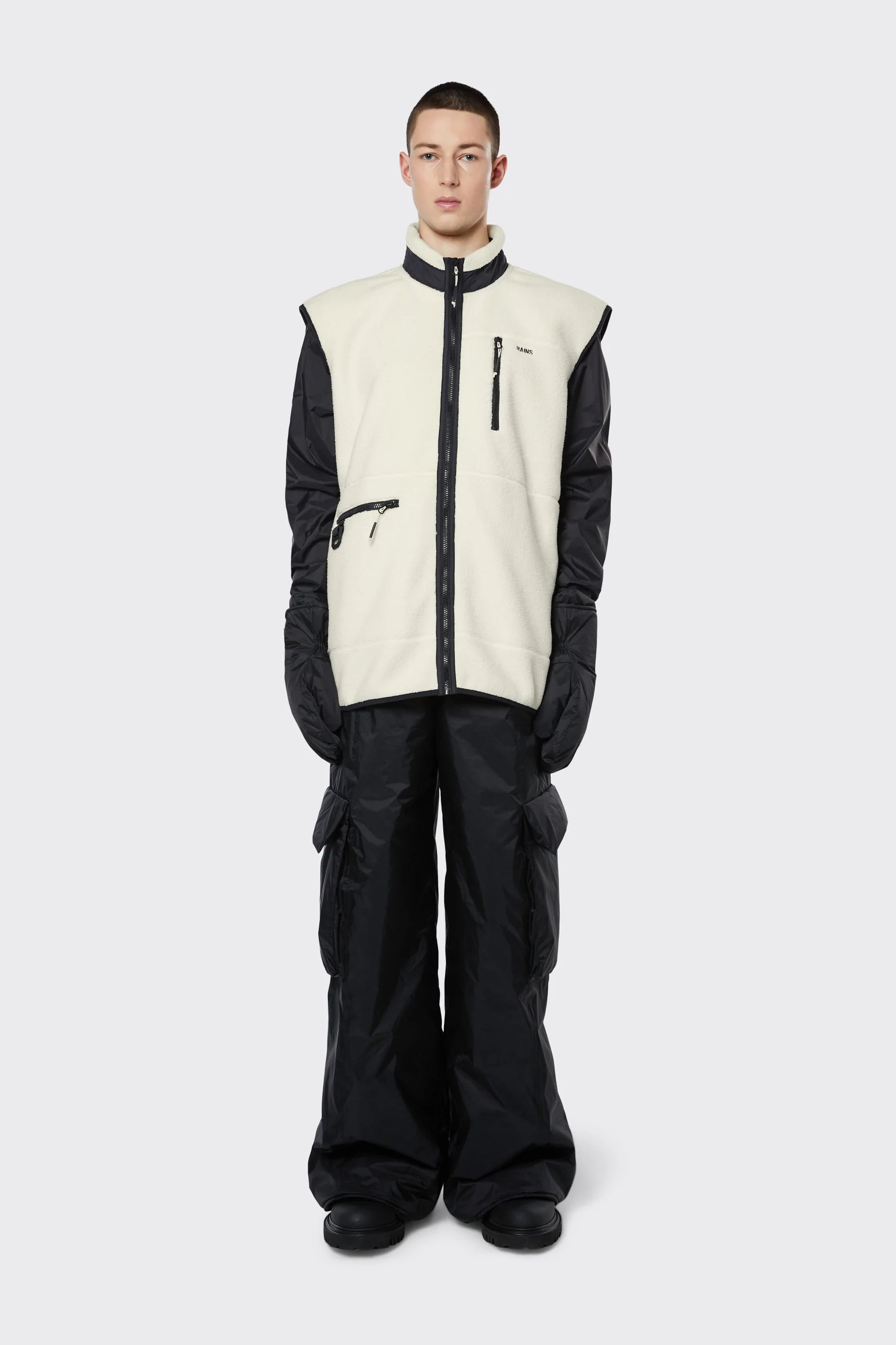 Rains - Heavy Fleece Vest - Fossil-Vestes et Manteaux-18410