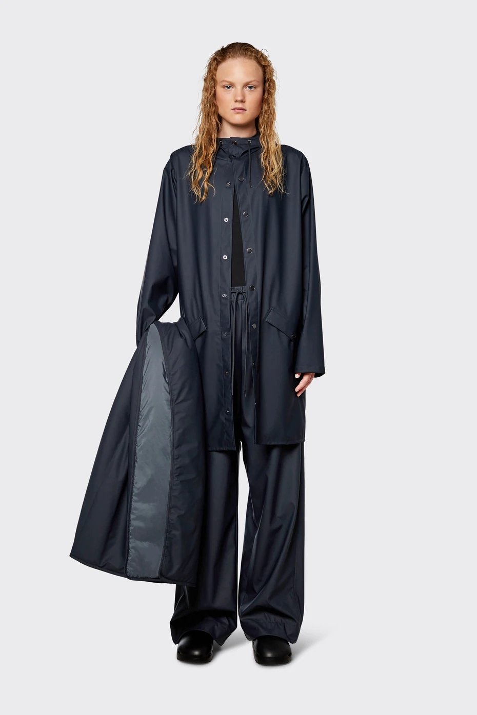 Rains - Long Jacket - Navy-Vestes et Manteaux-12020