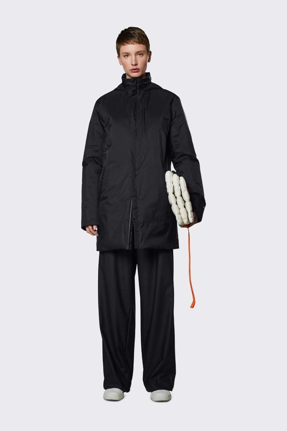 Rains - Padded Nylon Coat - Black-Vestes et Manteaux-15480