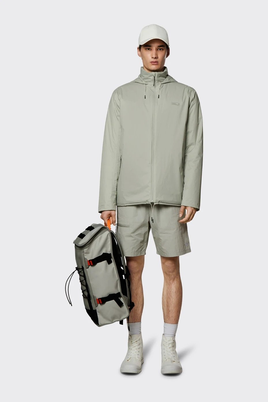 Rains - Padded Nylon Jacket - Cement-Vestes et Manteaux-15470