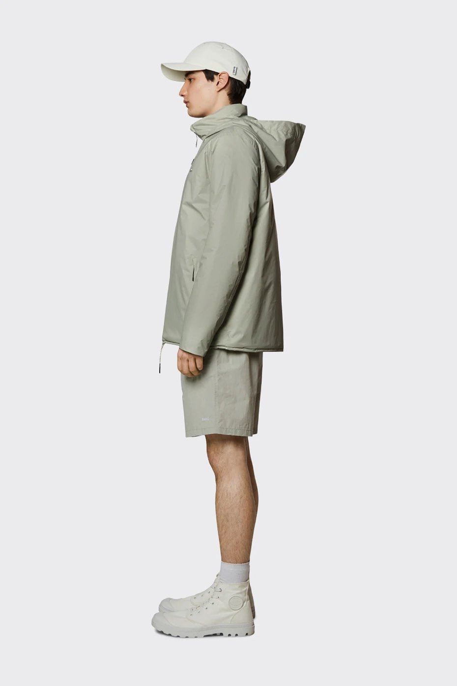 Rains - Padded Nylon Jacket - Cement-Vestes et Manteaux-15470