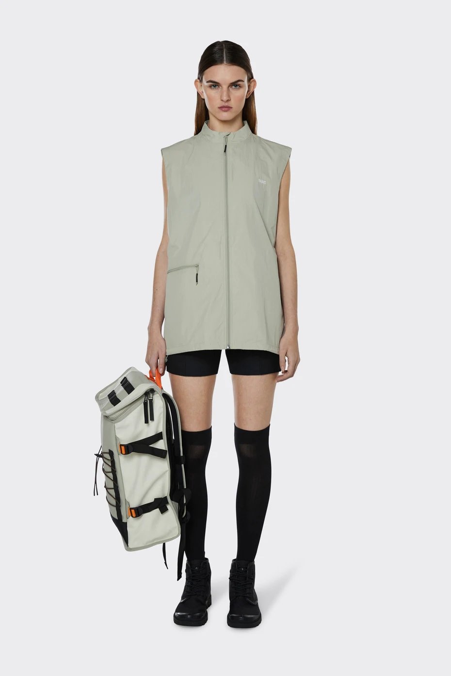 Rains - Woven Vest - Cement-Vestes et Manteaux-18670