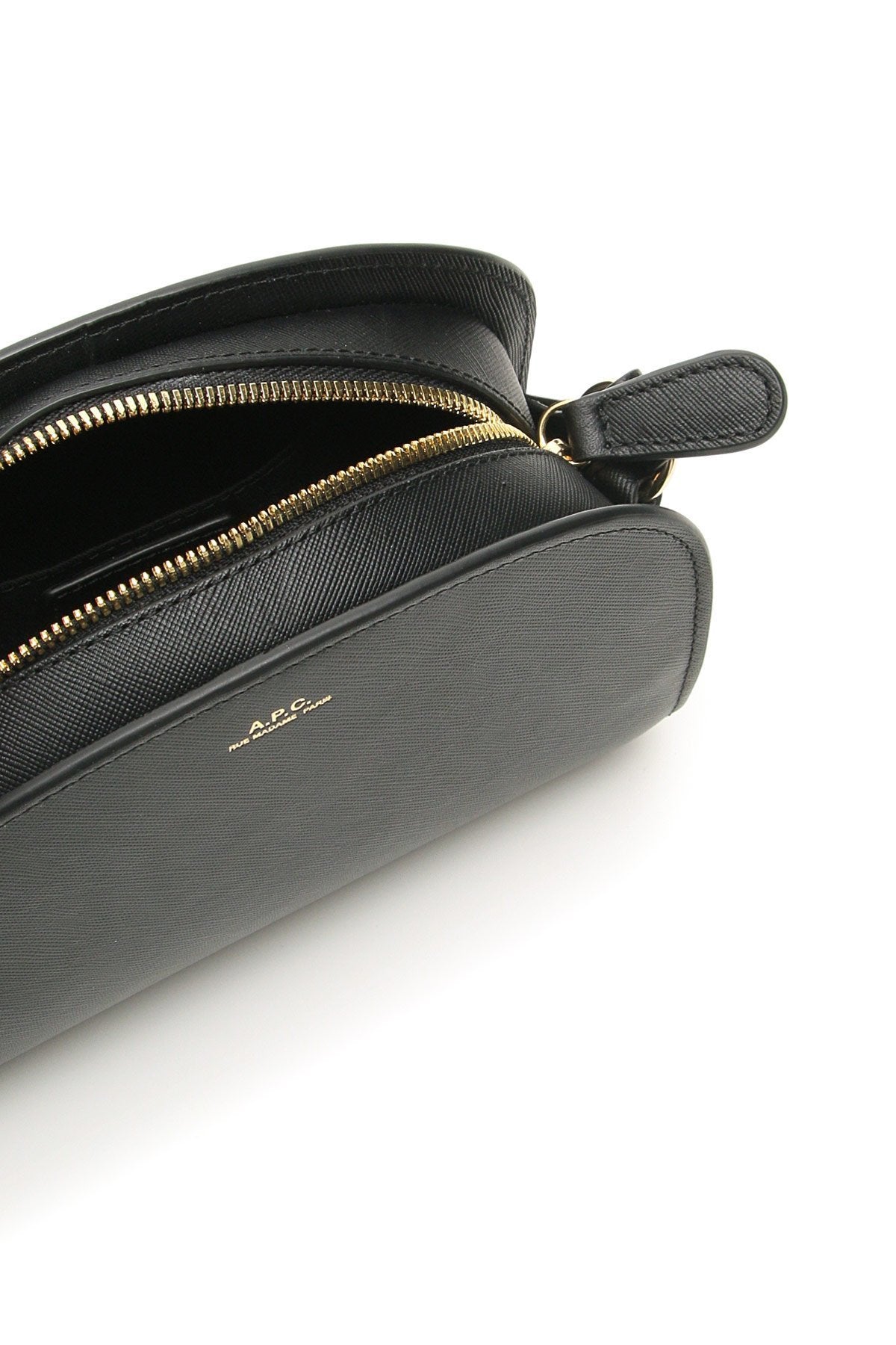 A.P.C - Sac Demi Lune Mini Noir Cuir Embossé-Accessoires-PXBJQ-F61392