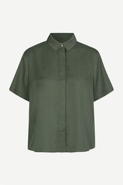 Samsoe Samsoe - Mina SS Shirts 14028 - Dusty Olive (Vert Olive)-Chemises-F21200143