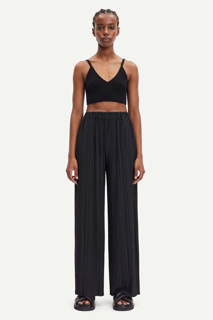 Samsoe Samsoe Femme - Uma Trousers 10167 Black - Pantalon Fluide Noir-Jupes et Pantalons-F21200187