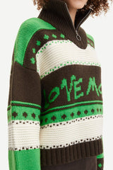 Samsoe Samsoe Femme - Ekei Turtleneck Zip 11250 Vibrant Green-Pulls et Sweats-F22300091