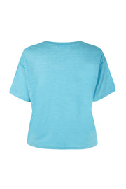 Samsoe Samsoe Femme- Eli T-shirt - 6680 - Blue Topoz-Tops-F23200045