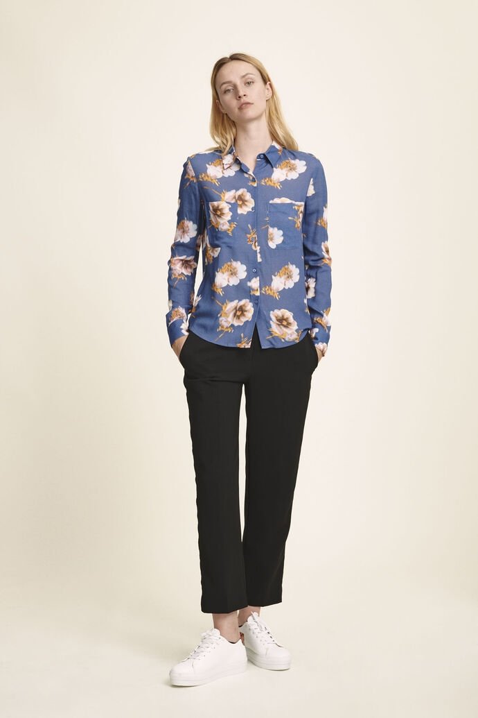 Samsoe Samsoe Femme - Milly Shirt AOP Blue Twiggy 7201-Tops-F16301086