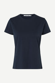 Samsoe Samsoe Femme - Solly Tee Solid 205 Sky captain - T-shirt bleu nuit-Tops-F00012050