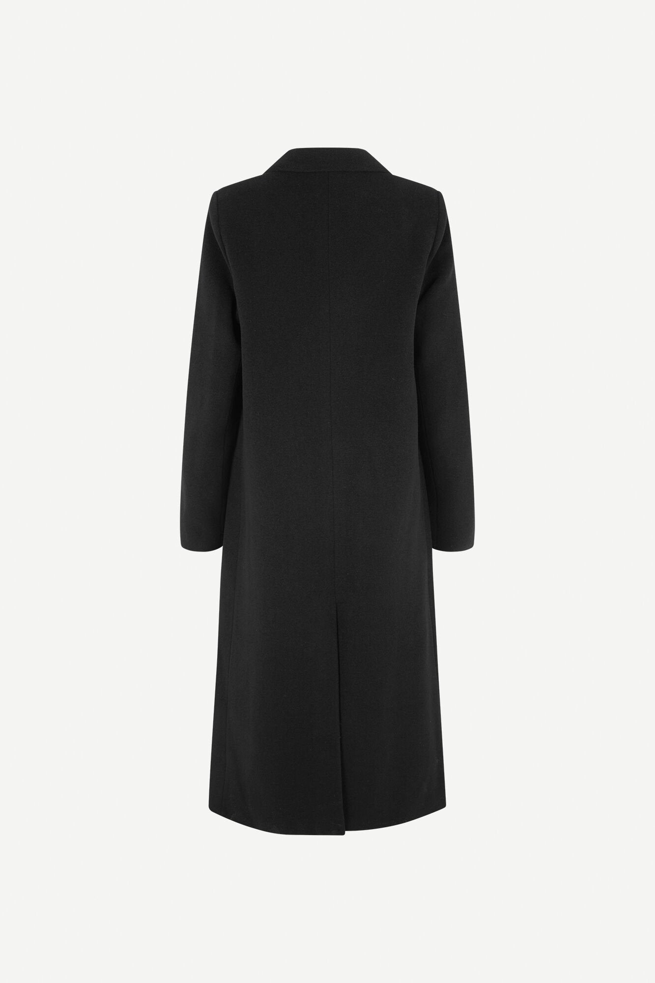 Samsoe Samsoe - Falcon Coat 11104 Black - Manteau long en laine noir-Vestes et Manteaux-F20400075