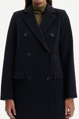 Samsoe Samsoe - Falcon Coat 11104 Black - Manteau long en laine noir-Vestes et Manteaux-F20400075