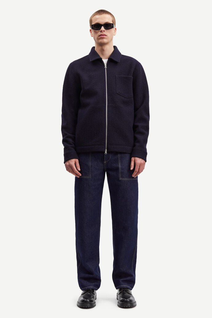 Samsoe Samsoe Homme - Hannes Full Zip 14612 - Bleu Sombre-Vestes et Manteaux-M22400082