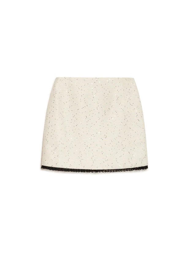 Sister Jane - Odette Sequin Tweed Skirt Cream-Jupes et Pantalons-SK395IVO