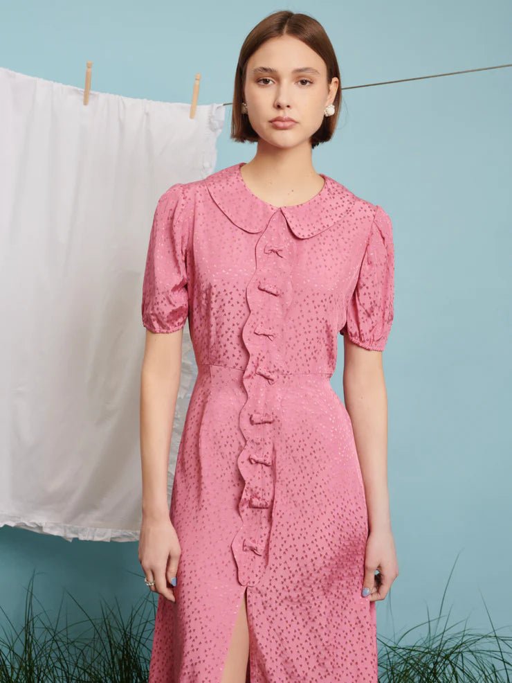 Sister Jane - Belle Blush Bow Midi Dress - Raspberry Pink-Robes-DR1779PNK