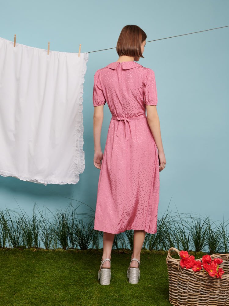 Sister Jane - Belle Blush Bow Midi Dress - Raspberry Pink-Robes-DR1779PNK