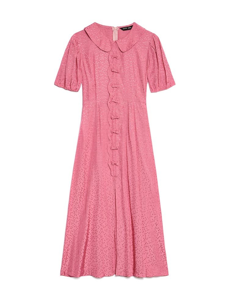 Sister Jane - Belle Blush Bow Midi Dress - Raspberry Pink-Robes-DR1779PNK