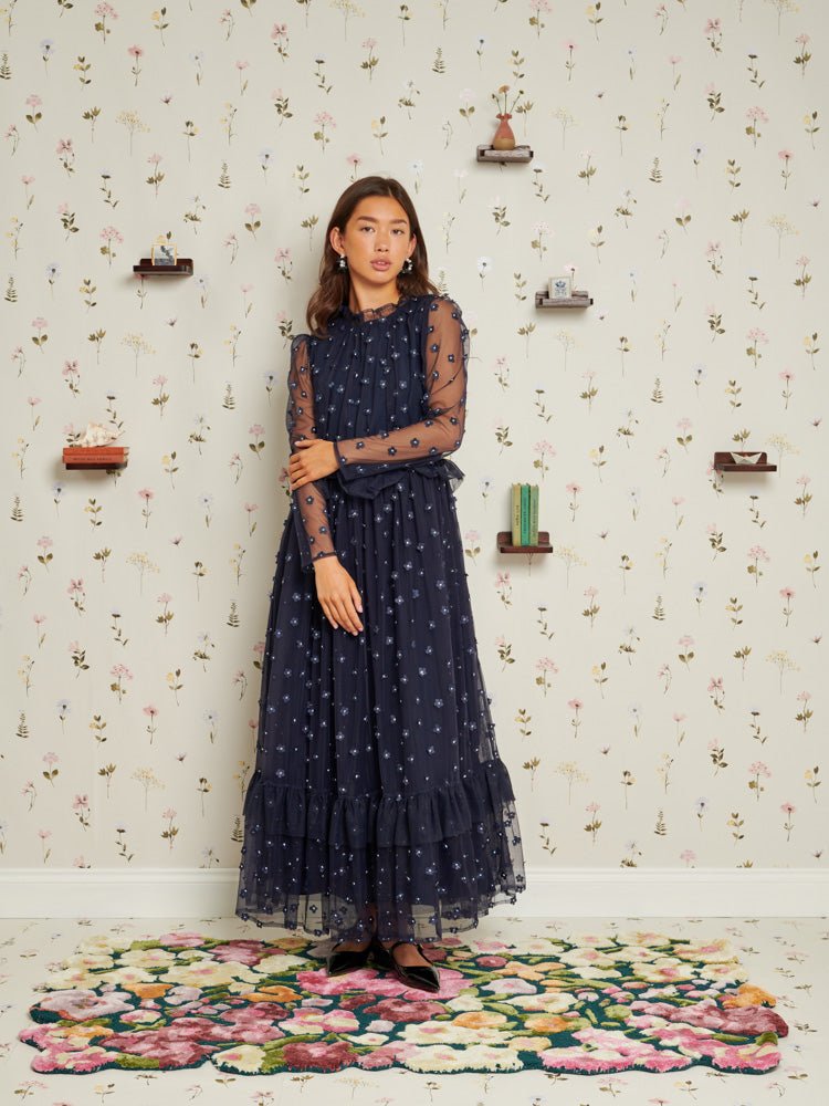 Sister Jane - Mementos Tulle Midi Dress - Navy Blue-Robes-DR1974NVY