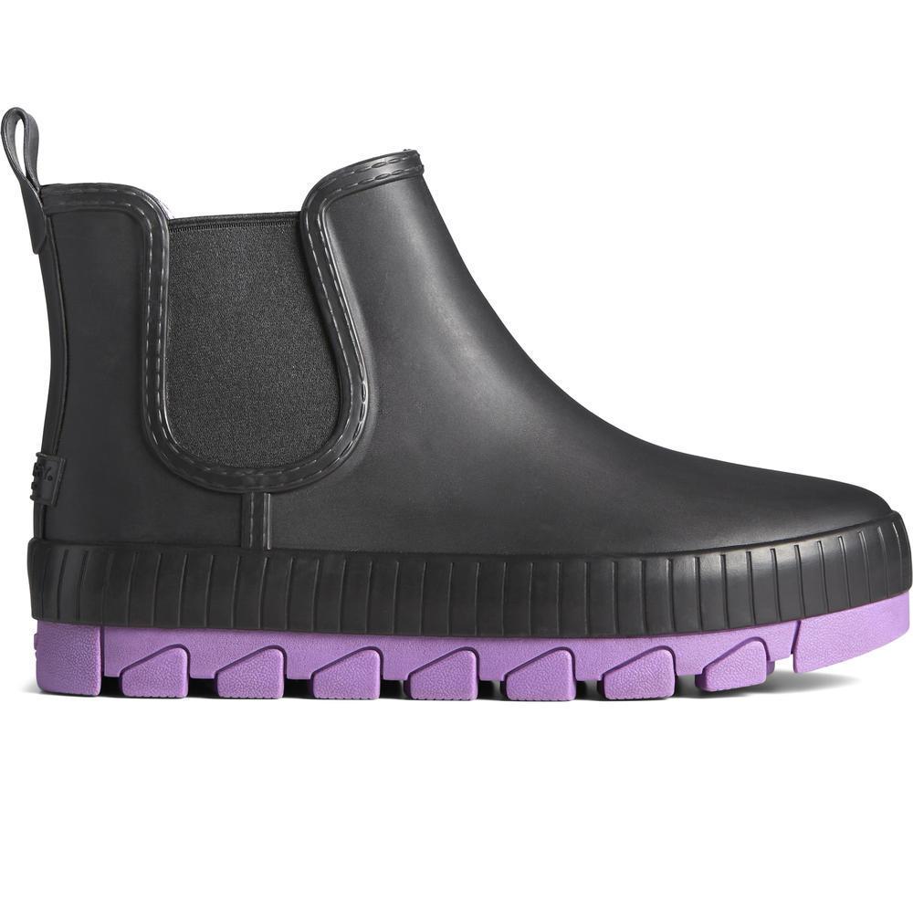 Sperry - Torrent Chelsea Novelty Rain Boots - Black / Purple-Chaussures-STS86950