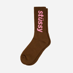 Stussy - Helvetica Crew Socks - Cumin/Lilac-Accessoires-138845
