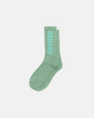 Stussy - Helvetica Crew Socks - Pistachio/Aqua-Accessoires-138845