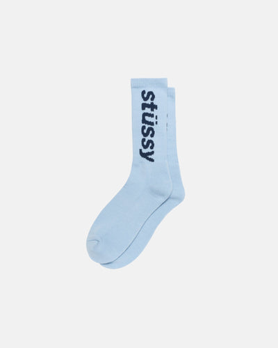 Stussy - Helvetica Crew Socks - Sky Blue/Navy-Accessoires-138845