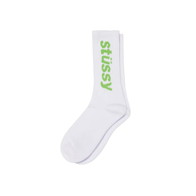 Stussy - Helvetica Jacquard Crew Socks - white green-Accessoires-138845